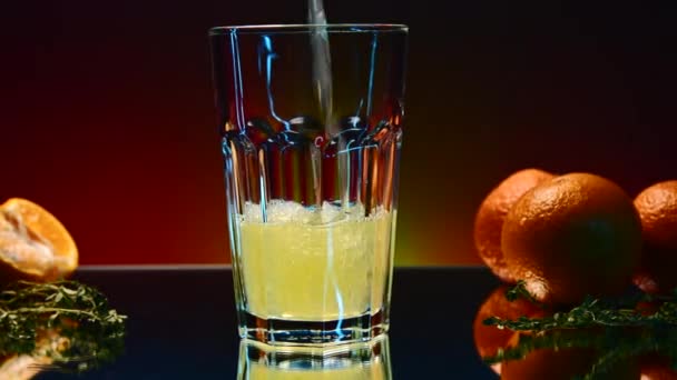 Oranges lemonade, fruit citrus cocktail, healthy sweet drink. Stock clip. Detox drinking, summer refreshment concept - Footage, Video