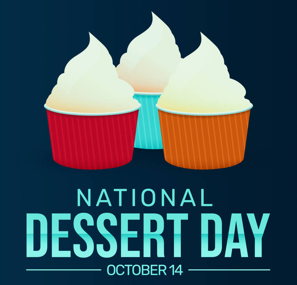 Nationaler Dessert-Tag mit süßem Eis in bunten Tassen. Tag des Desserts und der Süßigkeiten, Tapete - Foto, Bild