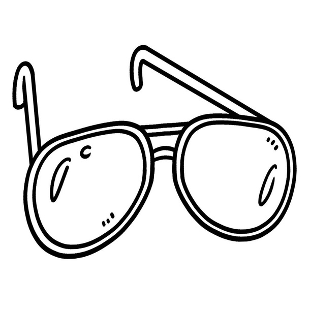  A cute and funny coloring page of Sunglasses. Provides hours of coloring fun for children. Color, this page is very easy. Suitable for little kids and toddlers. - Vector, afbeelding