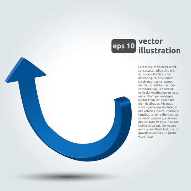 Blue abstract 3d arrow. - Vector, Image