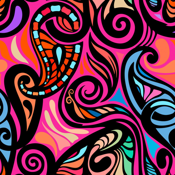 Colorful abstract seamless paisley pattern - ベクター画像