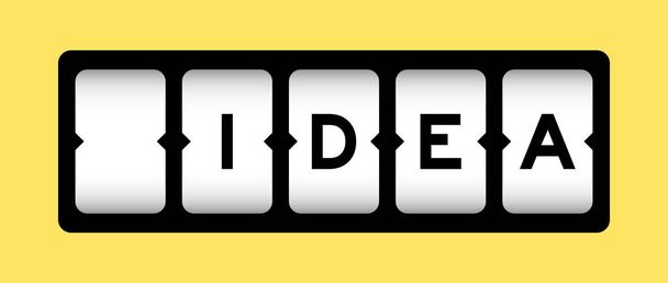 Чорний колір у слові ідея на ігровому банері з жовтим кольором фону
 - Вектор, зображення