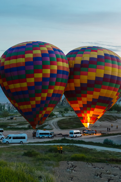 Preparation for balloons take-off - Foto, Imagen