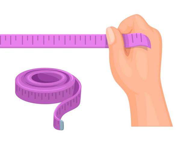Ruban mesure rose couture tailleur outil objet illustration vecteur - Vecteur, image