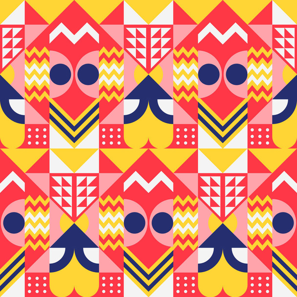 Creative geometric colorful bright background with patterns. Collage. Design for prints, posters, cards, etc. Vector. - Vetor, Imagem