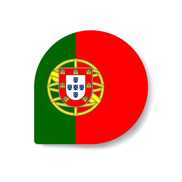 Πορτογαλία πτώση εικονίδιο σημαία με σκιά σε λευκό φόντο. - Φωτογραφία, εικόνα