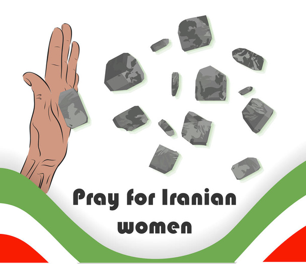 Αφίσα κατά της χρήσης της μαντίλας, Ιρανική διαμαρτυρία. Διαδήλωση Γυναικών στο Ιράν. - Διάνυσμα, εικόνα