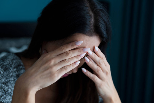 Woman suffering from depression. Sadness and headache concept - Valokuva, kuva