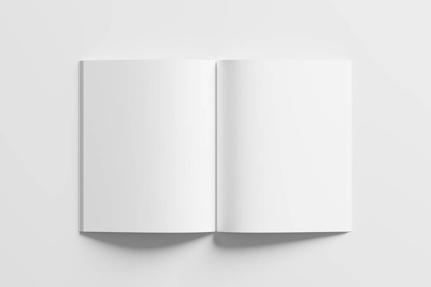US Letter Size Magazine Broschüre 3D Rendering White Blank Mockup für Design-Präsentation - Foto, Bild