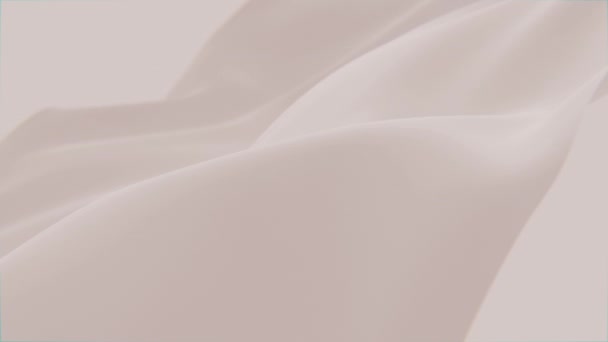 Abstrakte Zartheit Beige Pfirsich Seide Hintergrund Luxus Wellenstoff Satin Pastellfarbe Stoff. Goldmilch flüssige Welle Spritzer, wellige Flüssigkeit Textur. Flatterndes Material. 3D-Animation Motion Design Tapete - Filmmaterial, Video