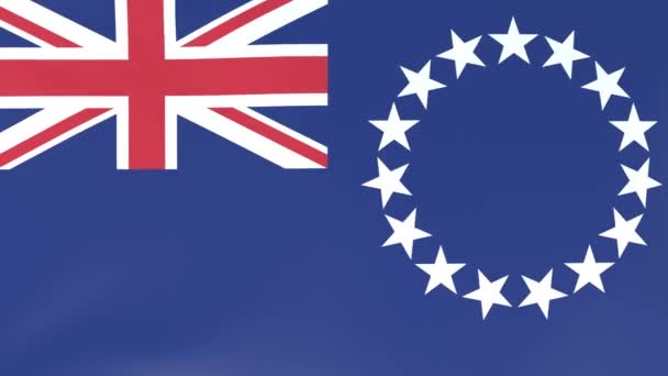 3DCG animáció a szélben lengő nemzeti zászlókról, Cook-szigetek - Felvétel, videó