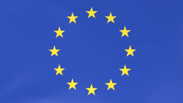3DCG animation of national flags fluttering in the wind, EU - Footage, Video