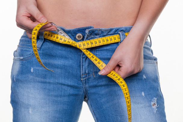 woman with tape measure against the next diet - Fotografie, Obrázek