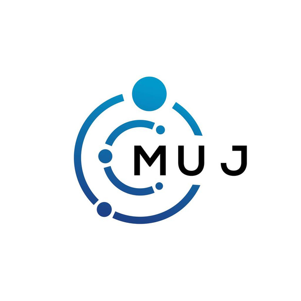 MUJ letter technology logo design on white background. MUJ creative initials letter IT logo concept. MUJ letter design. - Vektör, Görsel