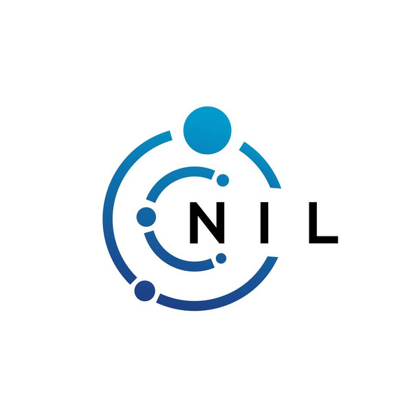 Дизайн логотипа технологии NIL на белом фоне. NIL креативные инициалы буквы IT логотип концепции. Дизайн букв. - Вектор,изображение