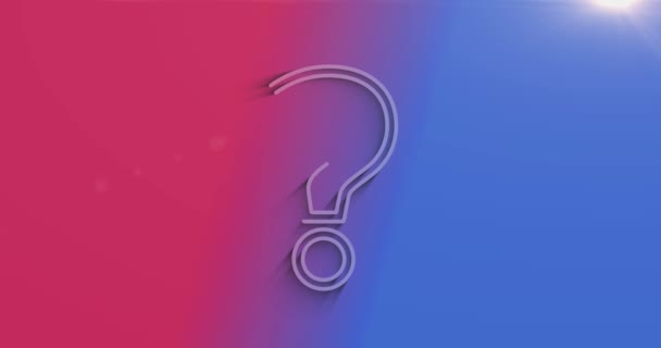 Question mark, search, support, faq, quiz and help symbol with natural shadow. Cyber technology icon loopable and seamless abstract concept. 3d light and shade object. - Footage, Video