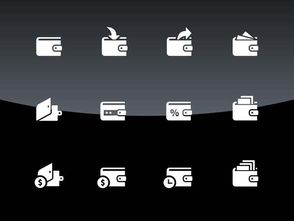 Wallet icons on black background - Vector, Image