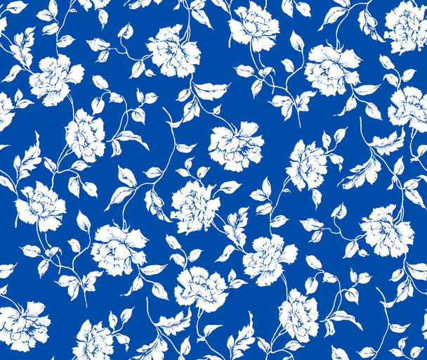 Beautiful seamless raster pattern with simple devices. Background with decorative floral decorations for textile, wrapper, fabric, clothing, covers, paper, print, scrapbook. cloth color flower - Foto, afbeelding