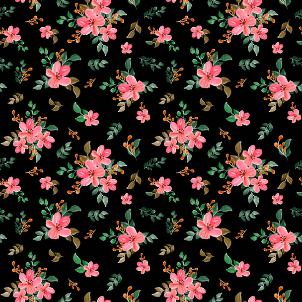 Seamless Pattern with watercolor floral theme - Foto, Imagen