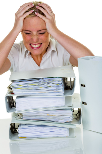 woman in office with burnout - Photo, Image