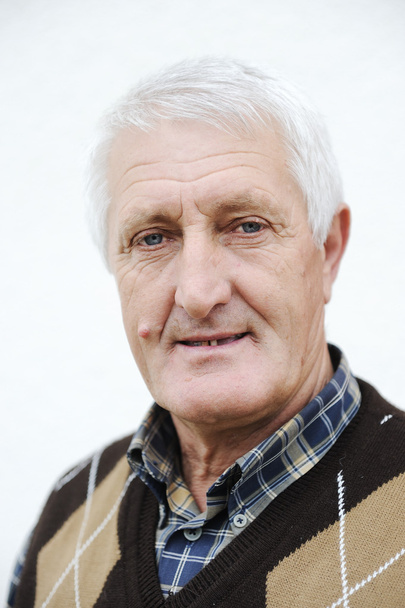 Closeup Profile on a good looking smiling Old Man - Fotó, kép