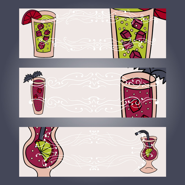 Set de 3 cartes cocktail
 - Vecteur, image