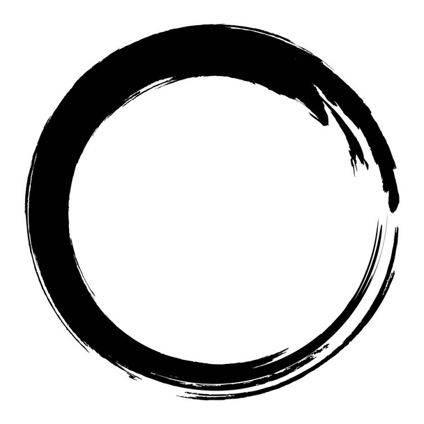 Grunge circle, grunge round shape, grunge banner, grunge frame - brush strokes. On a white background. Kolo - Photo, Image