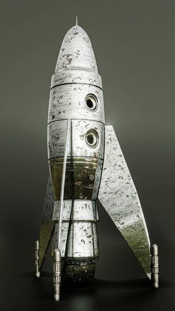 space rocket isolated on black background 3d illustration - Photo, Image