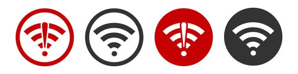 No wifi icon. Bad  and good connection signal  internet illustration symbol. Sign error, connecting network vector. - Vector, Image
