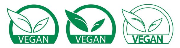 Vegane Ikone. Logo Vegetarier Illustration Symbol. Zeichen Öko-Lebensmittel-Vektor.  - Vektor, Bild