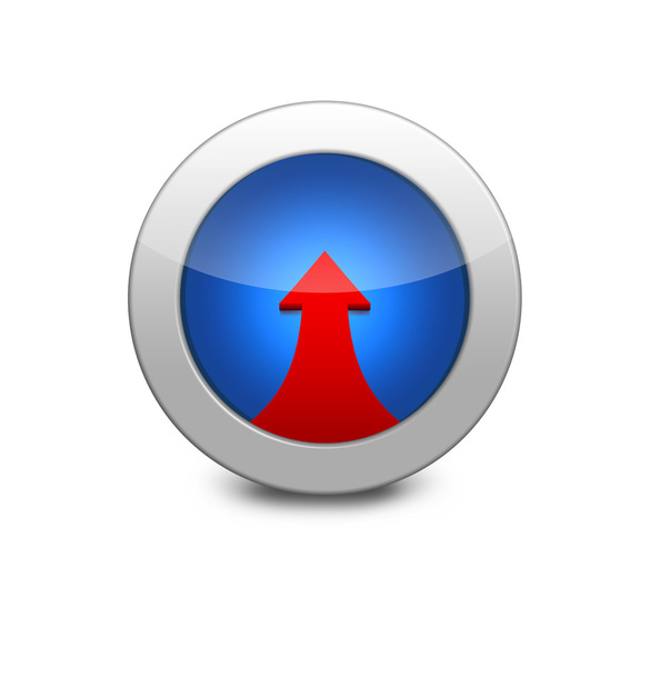Blue icon arrow up - Photo, Image