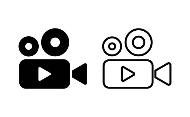 Вектор піктограм відео для веб- та мобільного додатку. знак і символ відеокамери. фільм знак. кінотеатр
 - Вектор, зображення