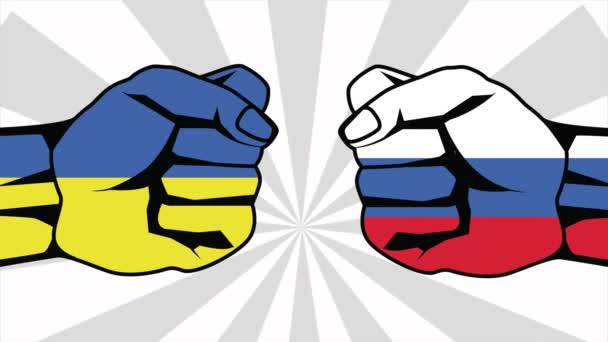 Ukraińska animacja wojenna z pięściami, animacja wideo 4k - Materiał filmowy, wideo