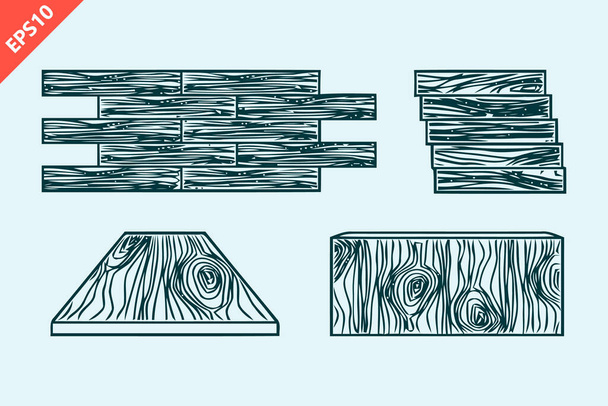 Zemin ve mimari dekorasyon materyal tasarım vektörü düz modern izole çizim - Vektör, Görsel