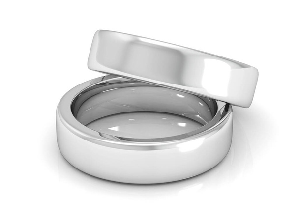 Wedding ring 3D rendering (high resolution 3D image) - Foto, afbeelding