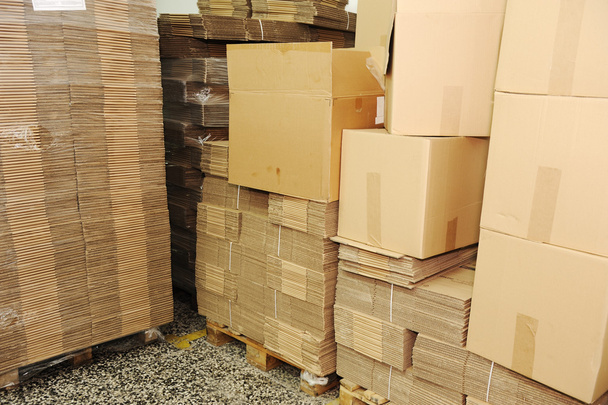 Piles of cardboard boxes - Fotoğraf, Görsel