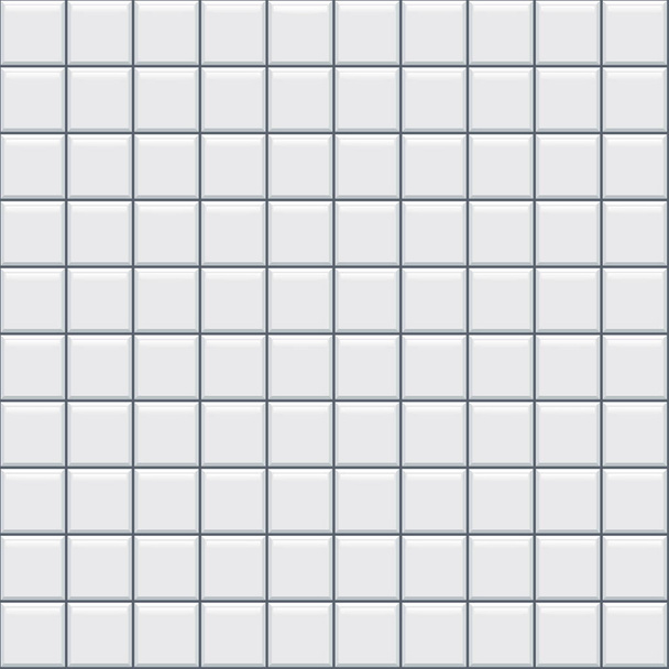 Valkoinen kiiltävä keraaminen neliö laatat saumaton kuvio. Toimisto, koti, kylpyhuone ja keittiö seinärakenne. Vektori valkoinen tiili seinän tausta - Vektori, kuva