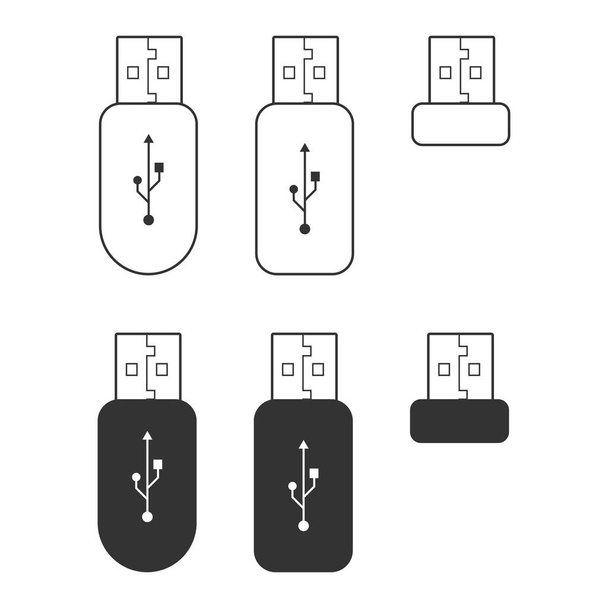 Icône clé USB. Symbole d'illustration mémoire flash. Signer le vecteur de carte de dispositif. - Vecteur, image