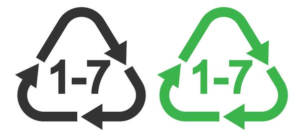 Icono de reciclaje. Flechas triangulares símbolo de ilustración. Señal de reutilización vector de basura. - Vector, imagen
