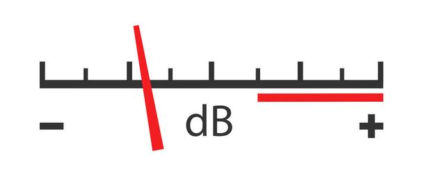 Decibel mérőskála ikon. Nyomtáv hang illusztráció szimbólum. Jelhangerő-erősítő, db vektor. - Vektor, kép