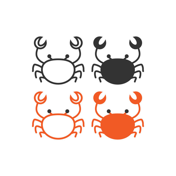 Icône de crabe. Symbole d'illustration d'animaux crustacés. Vecteur de cancer signe. - Vecteur, image