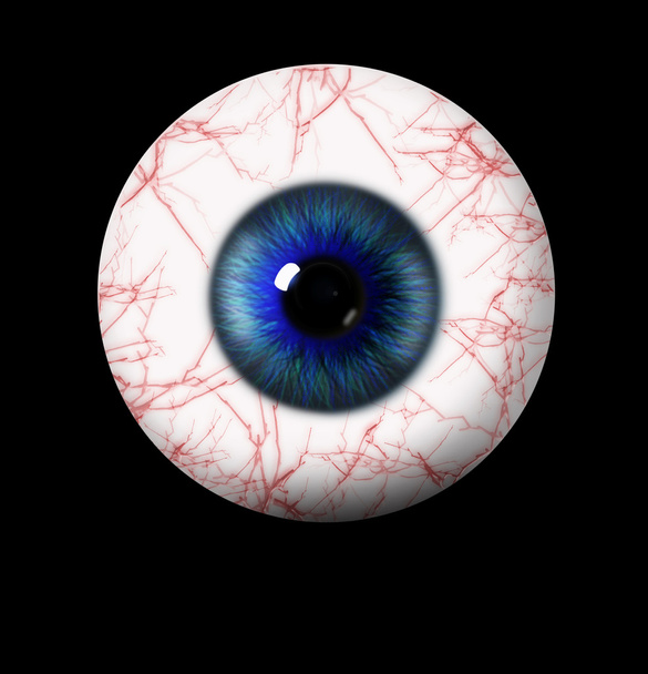 siyah arka plan üzerine 3D mavi göz - Fotoğraf, Görsel