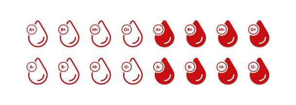 Icono de grupos sanguíneos. Tipo símbolo de ilustración de plasma. Signo transfusión vector sanguíneo. - Vector, imagen