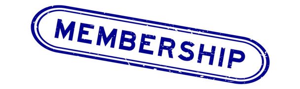 Grunge blue Mitgliedschaft Wort Gummisiegel Stempel auf weißem Hintergrund - Vektor, Bild