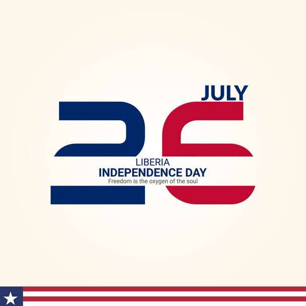 Den nezávislosti Libérie. 26. července, 3D ilustrace - Vektor, obrázek