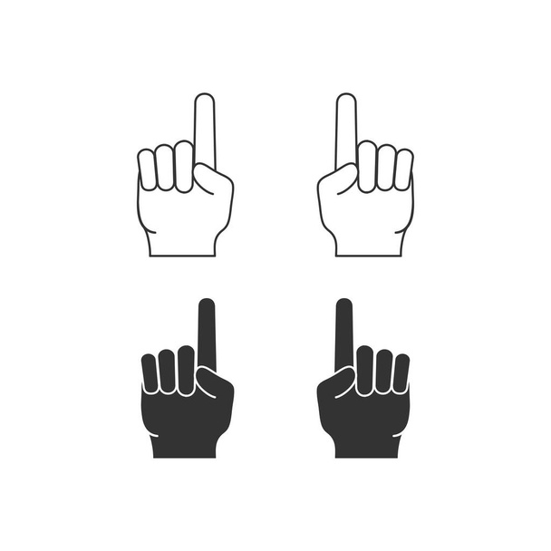 Index de l'icône de la main. Symbole d'illustration attention. Pointeur de signe vecteur plat. - Vecteur, image