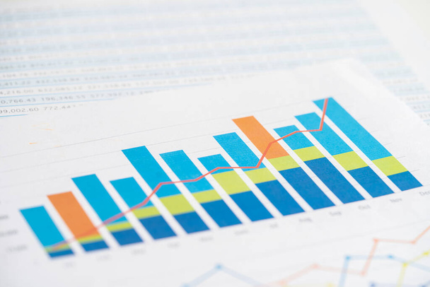 chart or graph paper. Financial, account, statistics and business data concept. - Φωτογραφία, εικόνα