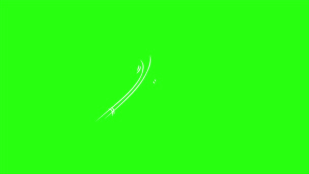 Animation swoosh action effect on green screen background , swoosh curl zoom effect - Footage, Video