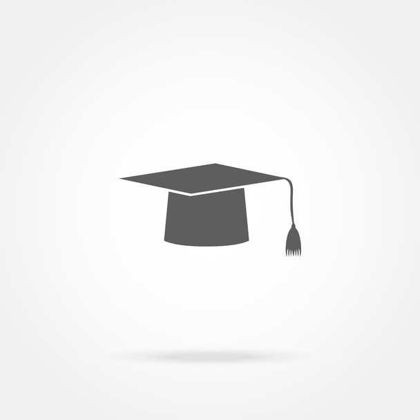 Graduation cap icon on white background - Vector, Image