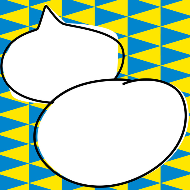 Design Drawing Of Some Comic Frames As Background With Speech Bubbles - Vector, Image